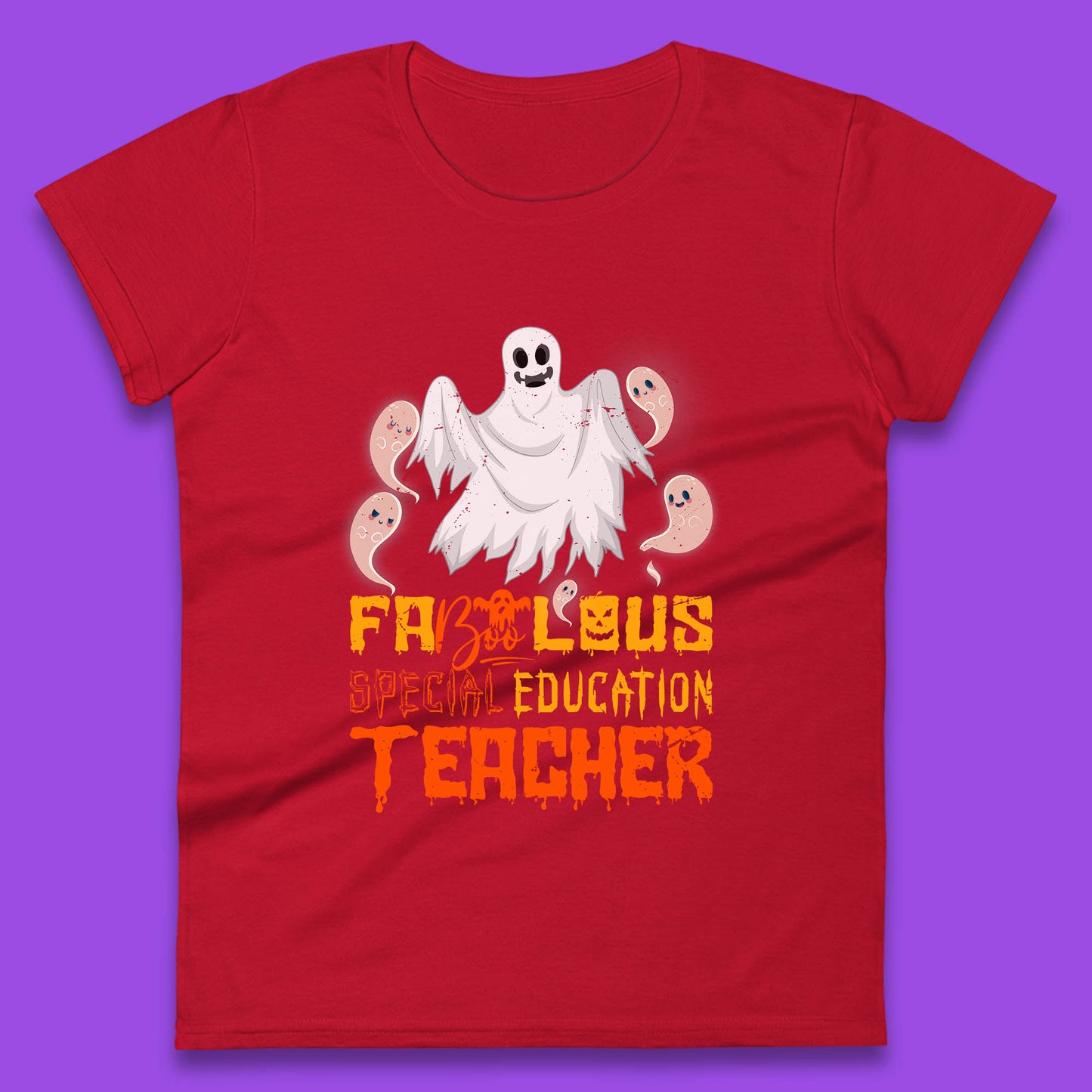 Fabolous Special Education Teacher Halloween Fabulous Spooky Ghost Teacher Womens Tee Top