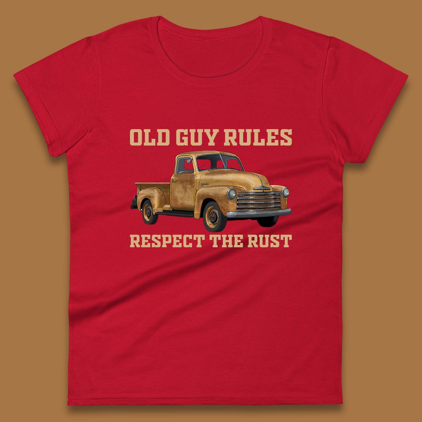 Old Guy Rules Respect The Rust Truck Classic Antique Truck Enthusiasts Womens Tee Top