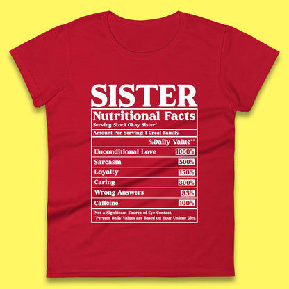 Sister Nutrition Facts  Womens T-Shirt