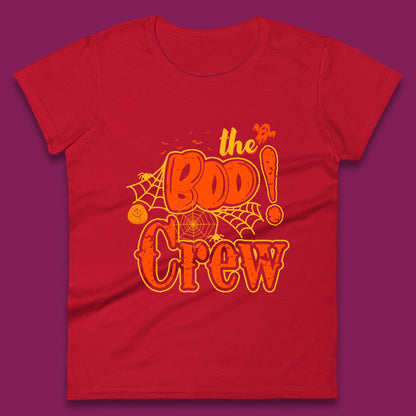 The Boo Crew Halloween Boo Squad Horror Scary Spokky Matching Costume Womens Tee Top