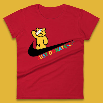 Just Donate Spotty Pudsey Bear Children In Need Fundraising Pudsey Bear Womens Tee Top