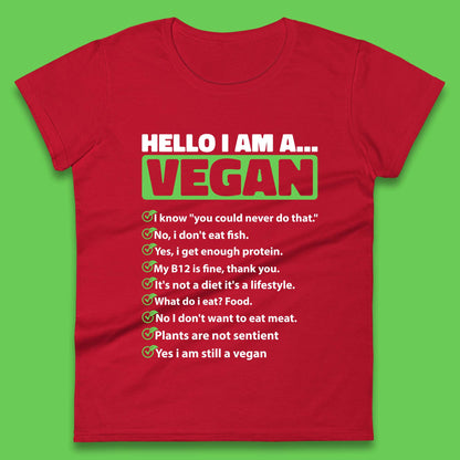 Hello I'm A Vegan Womens T-Shirt