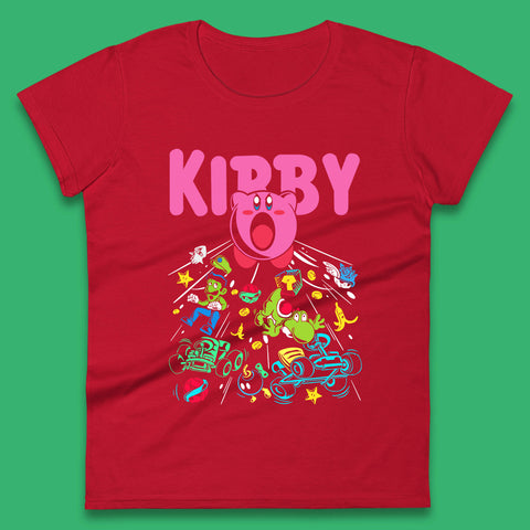 Kirby Consume Karting Mario Kart Ghost Band Heavy Metal Kirby Retro Gaming Womens Tee Top