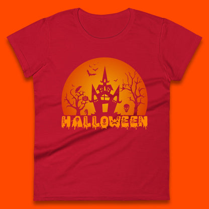 Halloween Horror Scary Hunted House Scary Spooky Night Festive Gift Womens Tee Top