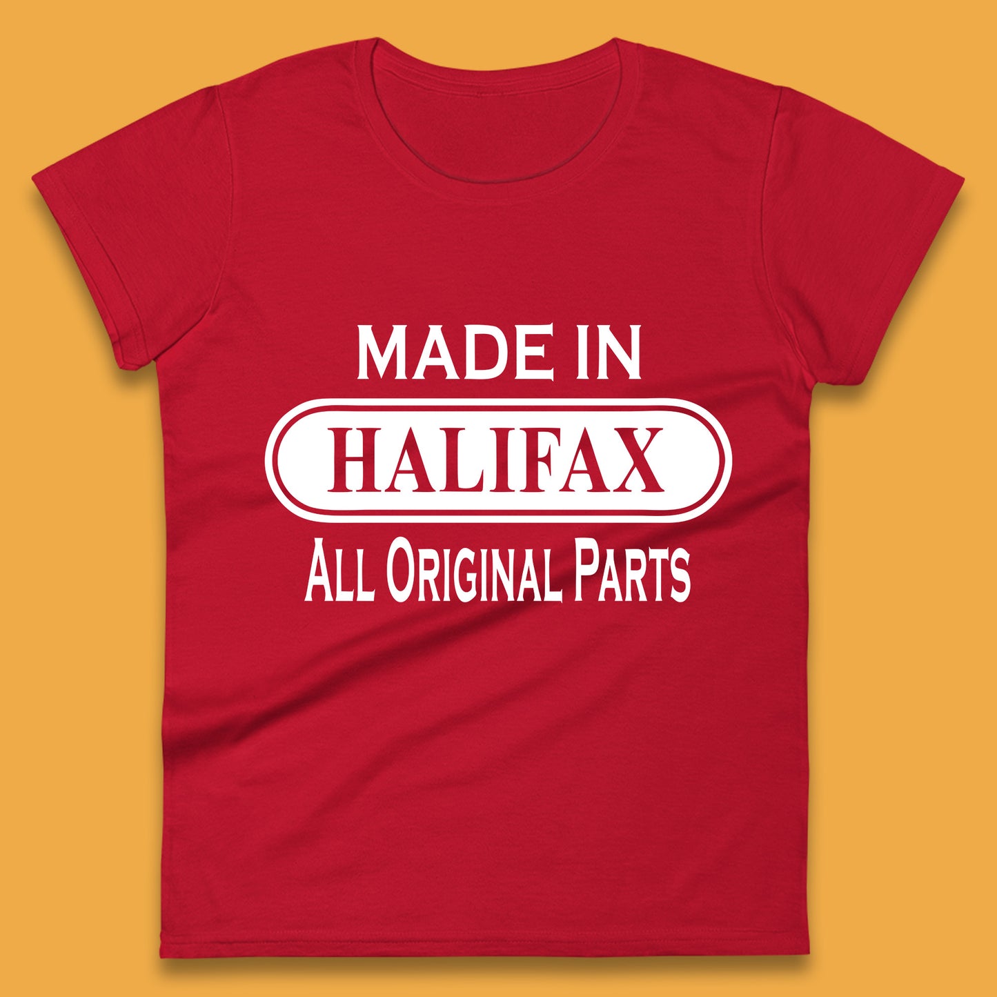 Made In Halifax All Original Parts Vintage Retro Birthday Town in  West Yorkshire, England Gift Womens Tee Top