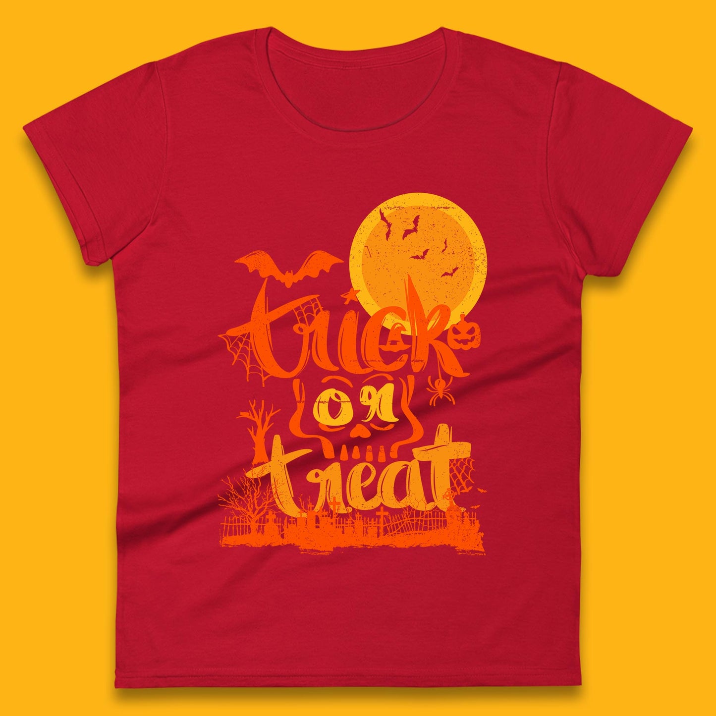Trick Or Treat Happy Halloween Horror Scary Spooky Season Halloween Vibes Womens Tee Top