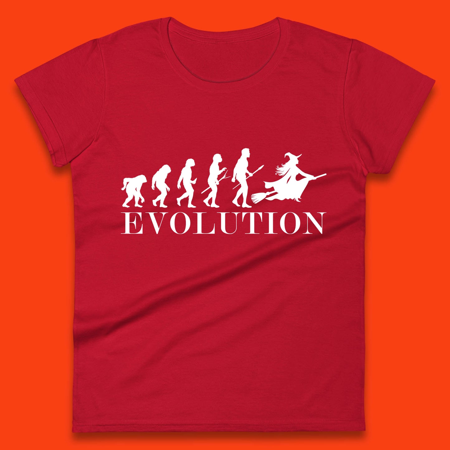 Witch Evolution Halloween Scary Spooky Witch Costume Womens Tee Top