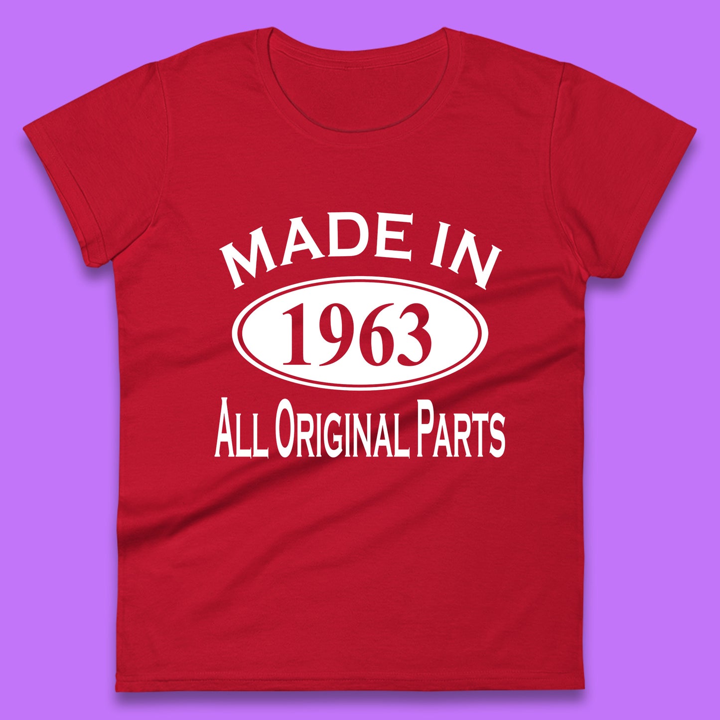 Made In 1963 All Original Parts Vintage Retro 60th Birthday Funny 60 Years Old Birthday Gift Womens Tee Top