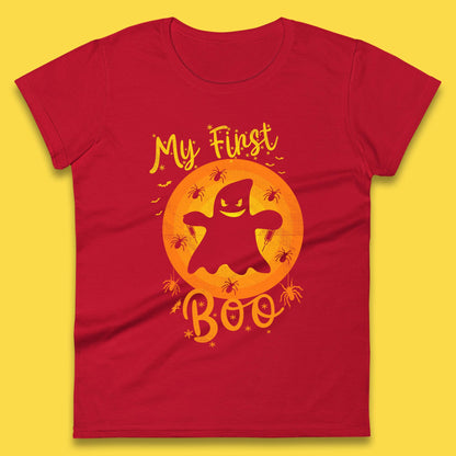 My First Boo Halloween Funny Boo Ghost Horror Scary Creepy Season Womens Tee Top