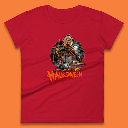 Halloween II The Nightmare Isn't Over Vintage Halloween Movie Poster Micheal Myers Horror Character Womens Tee Top