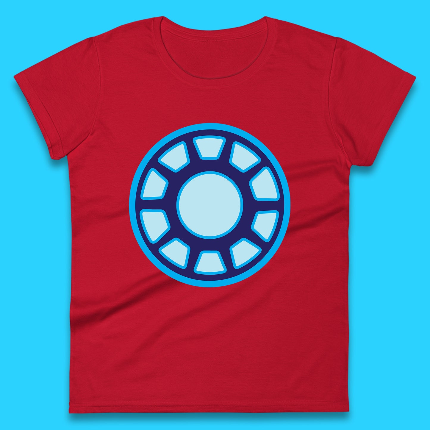 Iron Man Logo Superhero Iron Man ARC Reactor Hook Loop Tactics Morale Tony Stark Avengers Movie Womens Tee Top