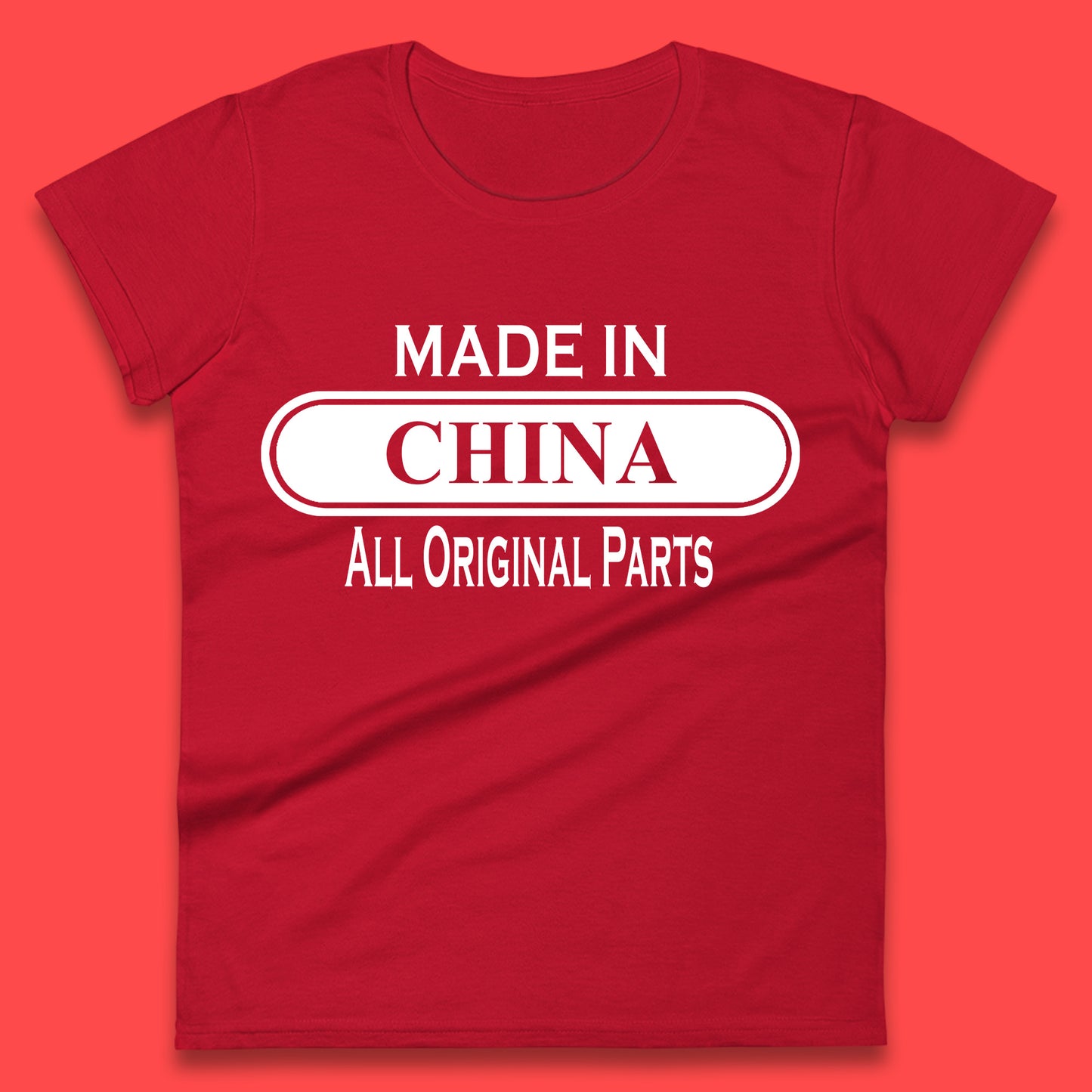 Made In China All Original Parts Vintage Retro Birthday Chinatown City of Westminster, London Gift Womens Tee Top
