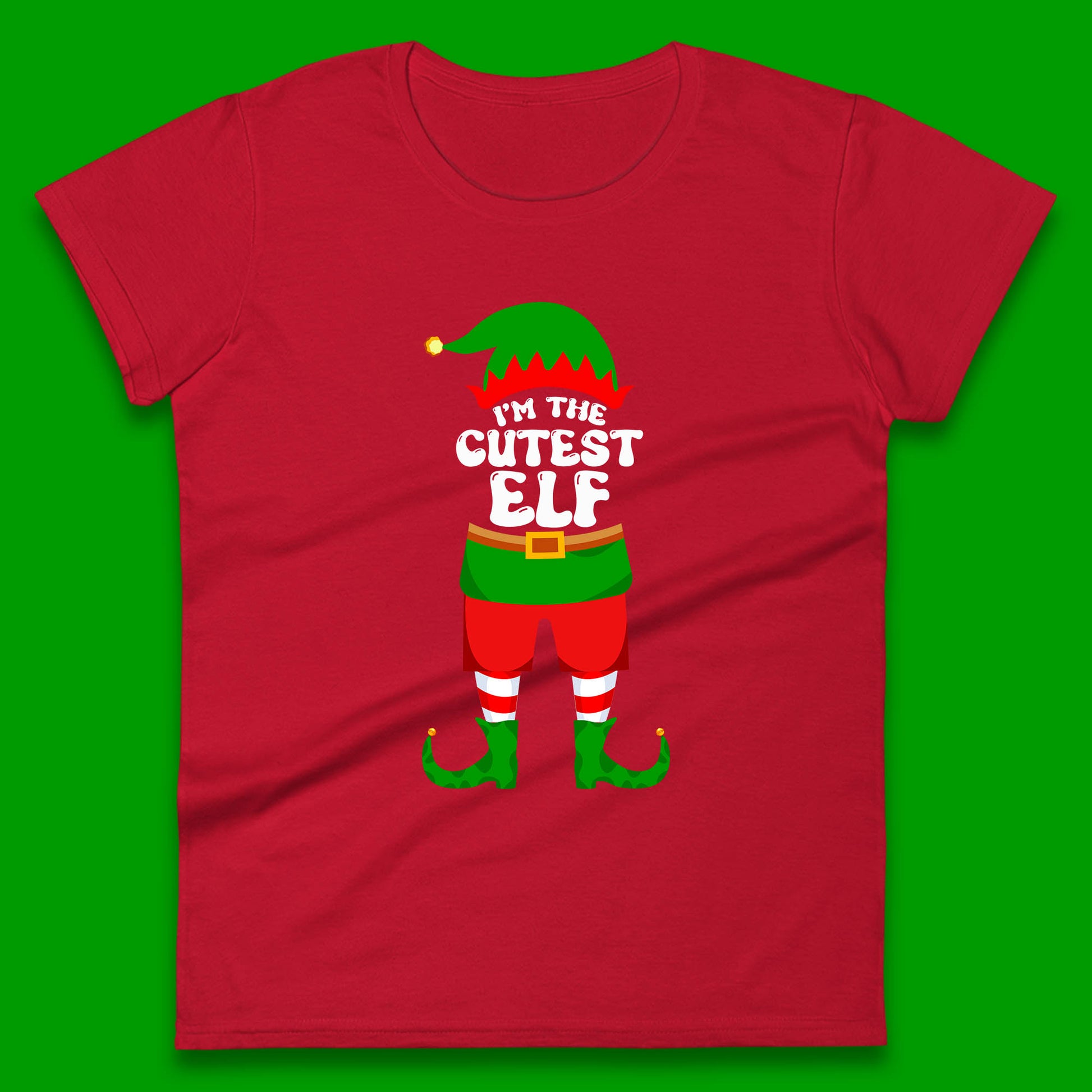 im the cutest elf christmas womens t shirt