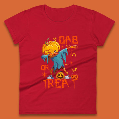 Dab Or Treat Scarecrow Dabs Halloween Dabbing Dance Horror Scary Womens Tee Top