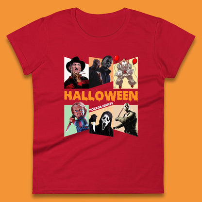Halloween Horror Nights Horror Movie Characters Halloween Villians Serial Killers Womens Tee Top