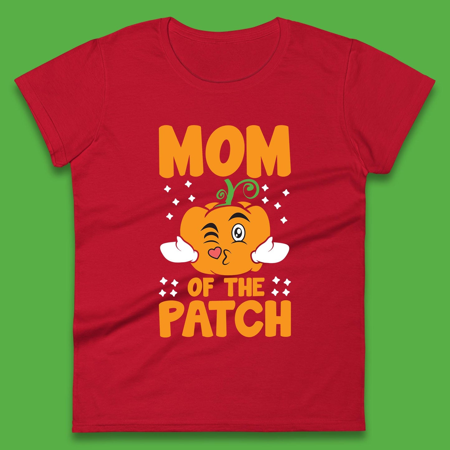 Pumpkin Mom Of The Patch Funny Halloween Gift Womens Tee Top