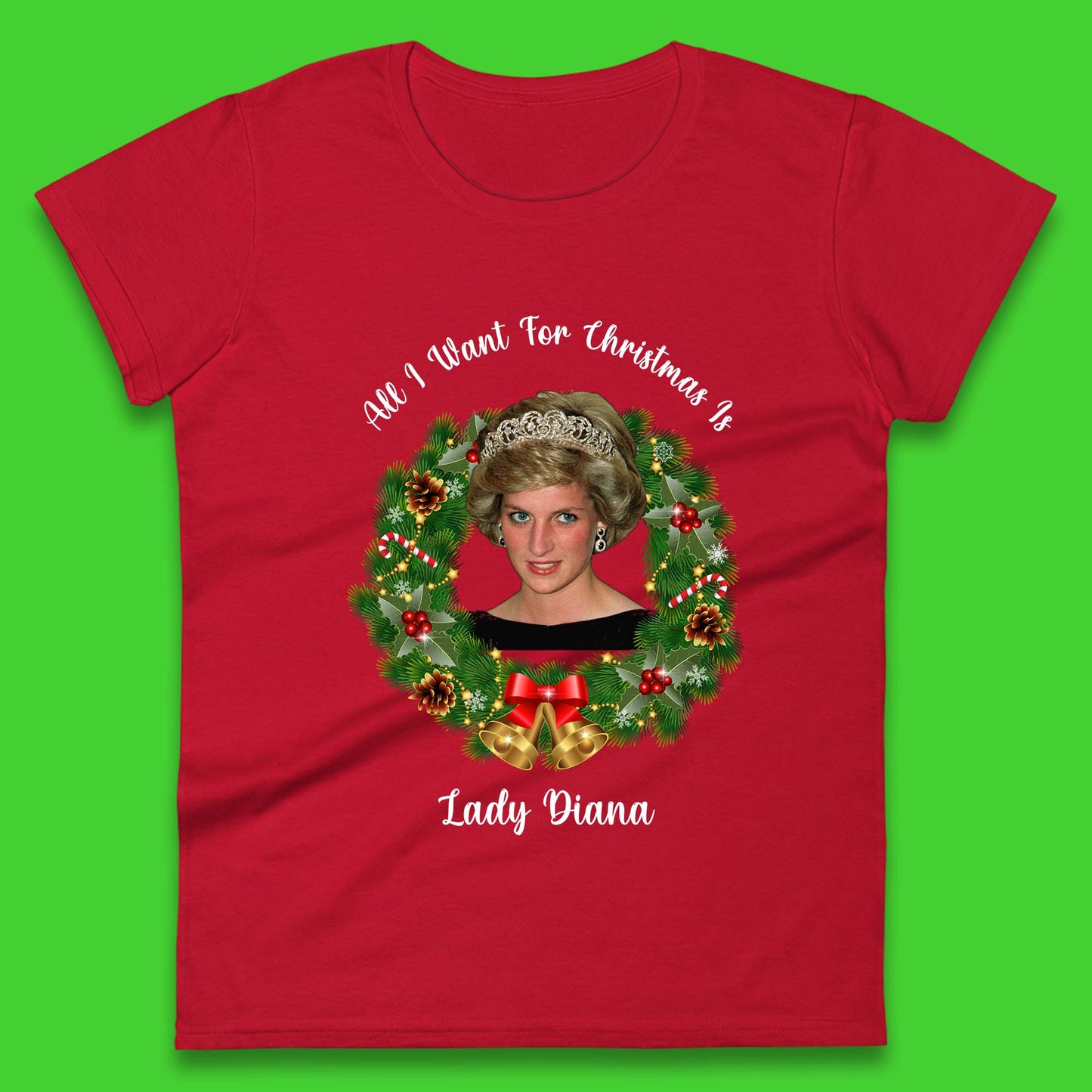 Lady Diana Christmas Womens T-Shirt