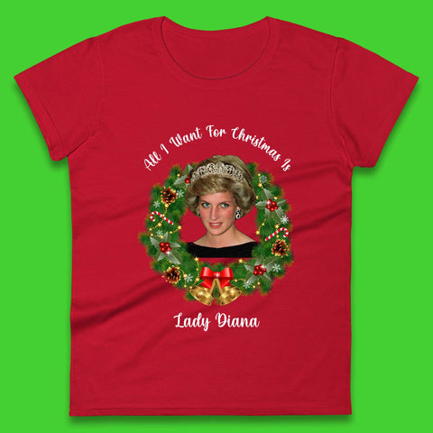 Lady Diana Christmas Womens T-Shirt