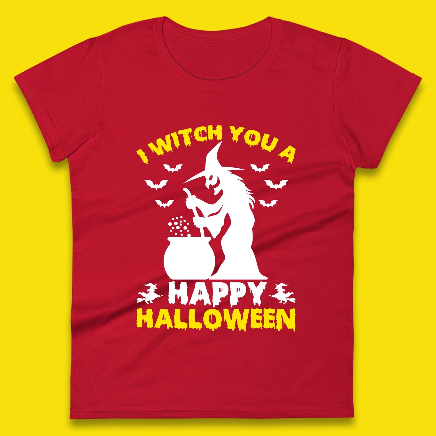 I Witch You A Happy Halloween Cauldron Potion Witch Horror Scary Spooky Season Womens Tee Top