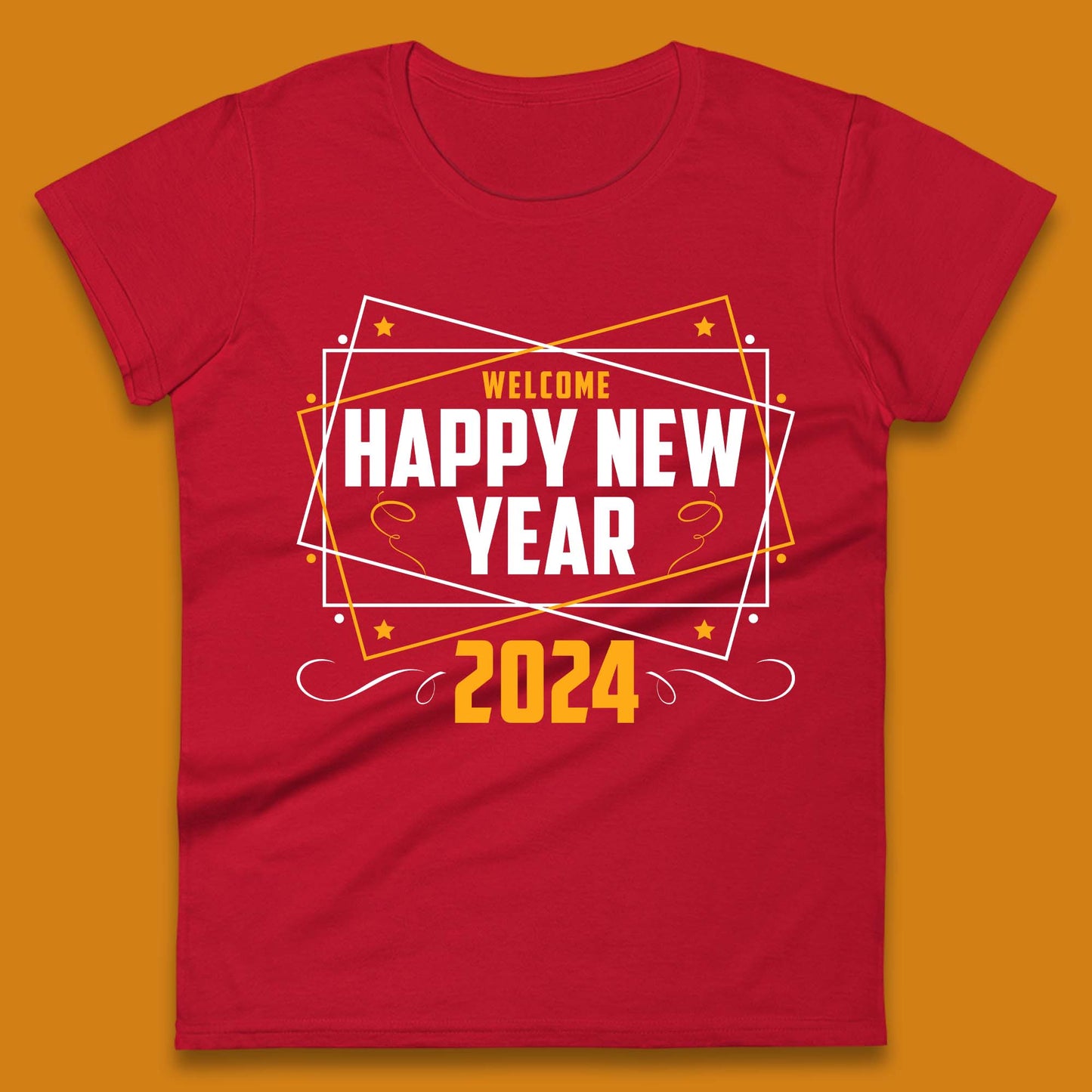 Welcome Happy New Year 2024 Womens T-Shirt