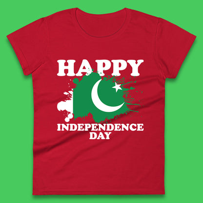 Happy Independence Day Pakistan 14th August Patriotic Pakistani Flag Womens Tee Top