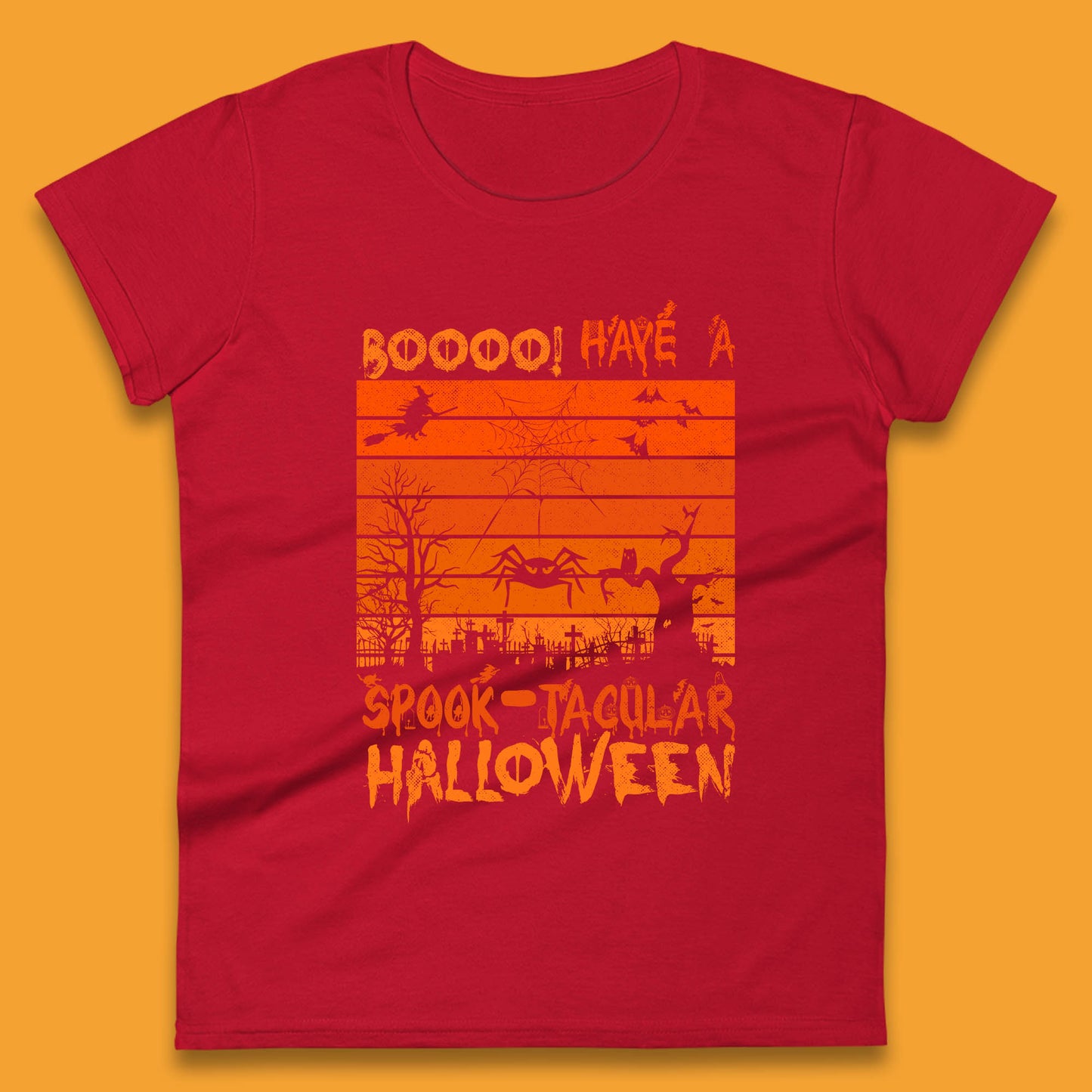 Booo Have A Spook Tacular Halloween Graveyards With Dead Tree Horror Scary Womens Tee Top