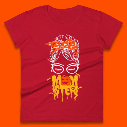 Momster Halloween Boho Halloween Monster Ghost Spooky Mom Womens Tee Top