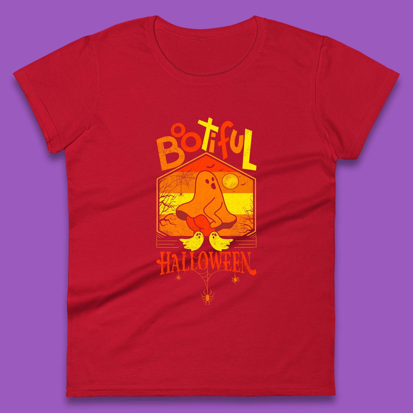 Bootiful Halloween Funny Ghost Big Butt Thick Halloween Ghost Booty Funny Humor Offensive Womens Tee Top