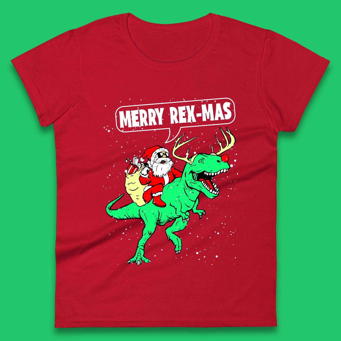 Merry Rex-Mas Christmas Womens T-Shirt