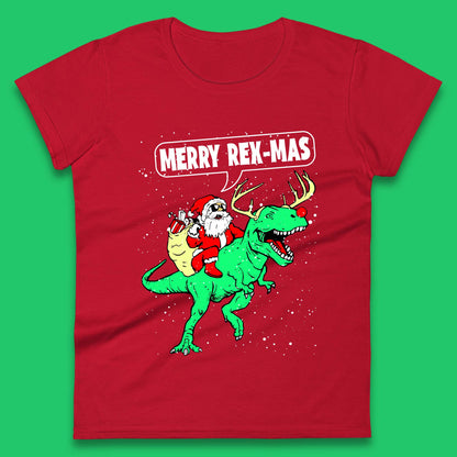 Merry Rex-Mas Christmas Womens T-Shirt