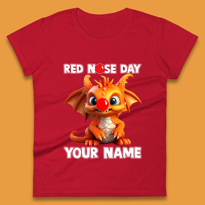 Personalised Red Nose Day Dragon Womens T-Shirt
