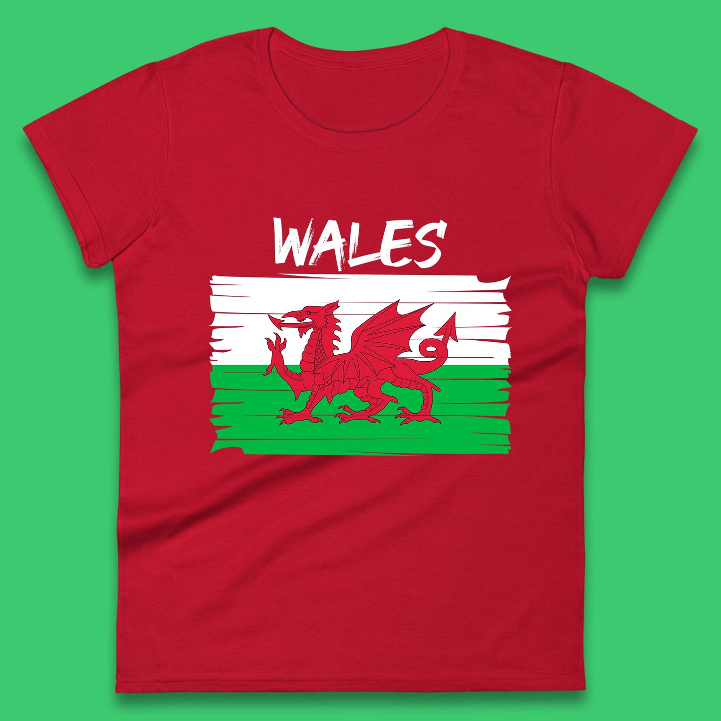 Welsh Dragon Flag Of Wales Saint Welsh Sant Dewi St. David's Day Dragon Flag Womens Tee Top
