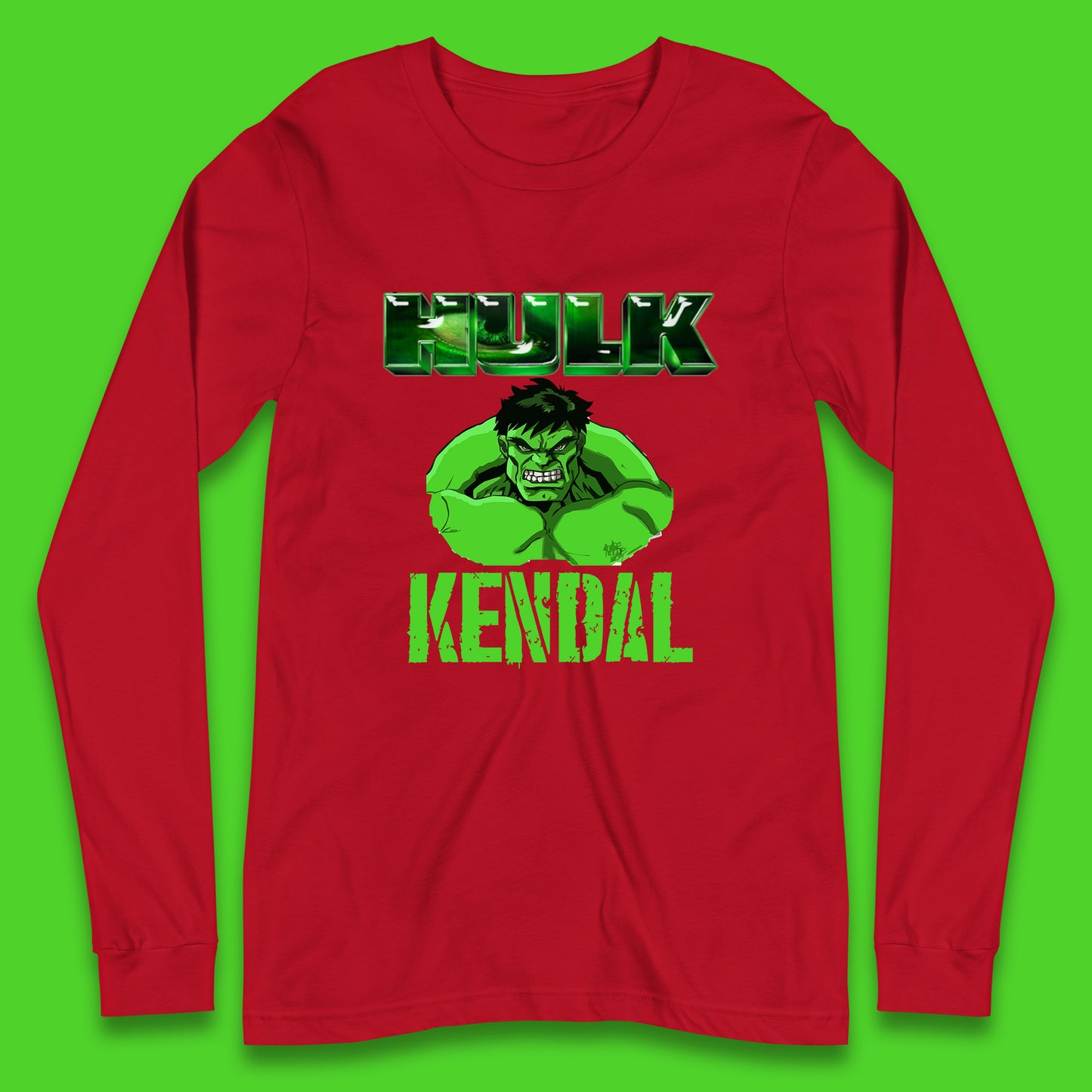 Personalised Hulk Your Name Marvel’s The Incredible Hulk  Marvel Avengers Hulk Giant Man Angry Hulk Superhero Long Sleeve T Shirt