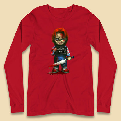 Chucky Mug Shot Chicago Police Dept Ray Charles Lee Chucky Halloween Horror Movie Long Sleeve T Shirt