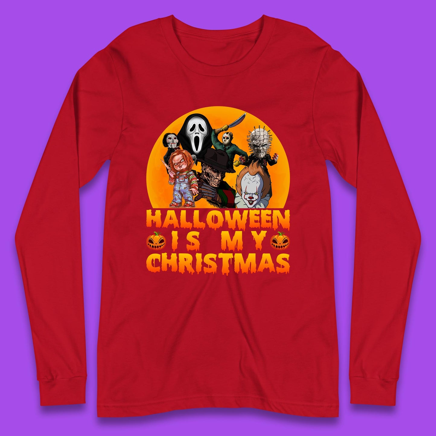 iconic horror movie characters long sleeve t shirt