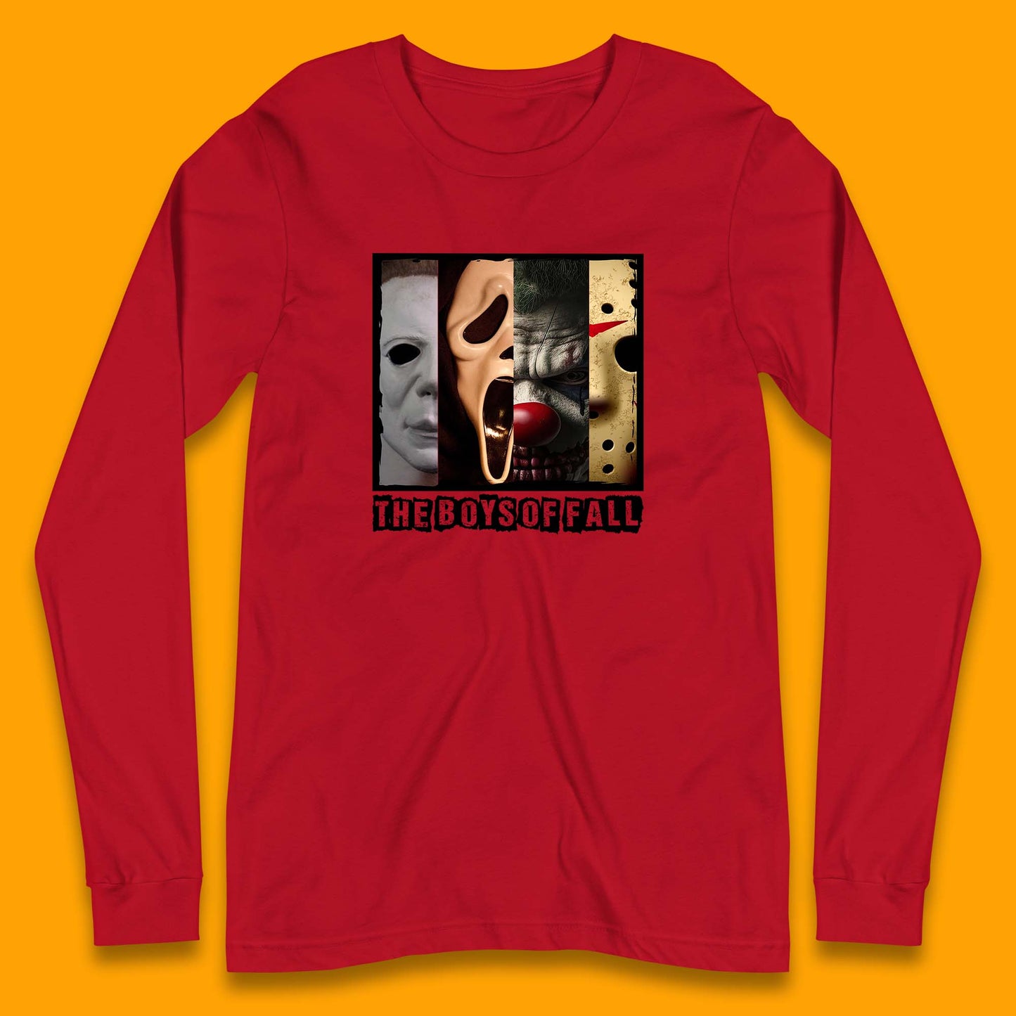 The Boys Of Fall Halloween Horror Movie Characters Friends Halloween Villians Serial Killers Long Sleeve T Shirt