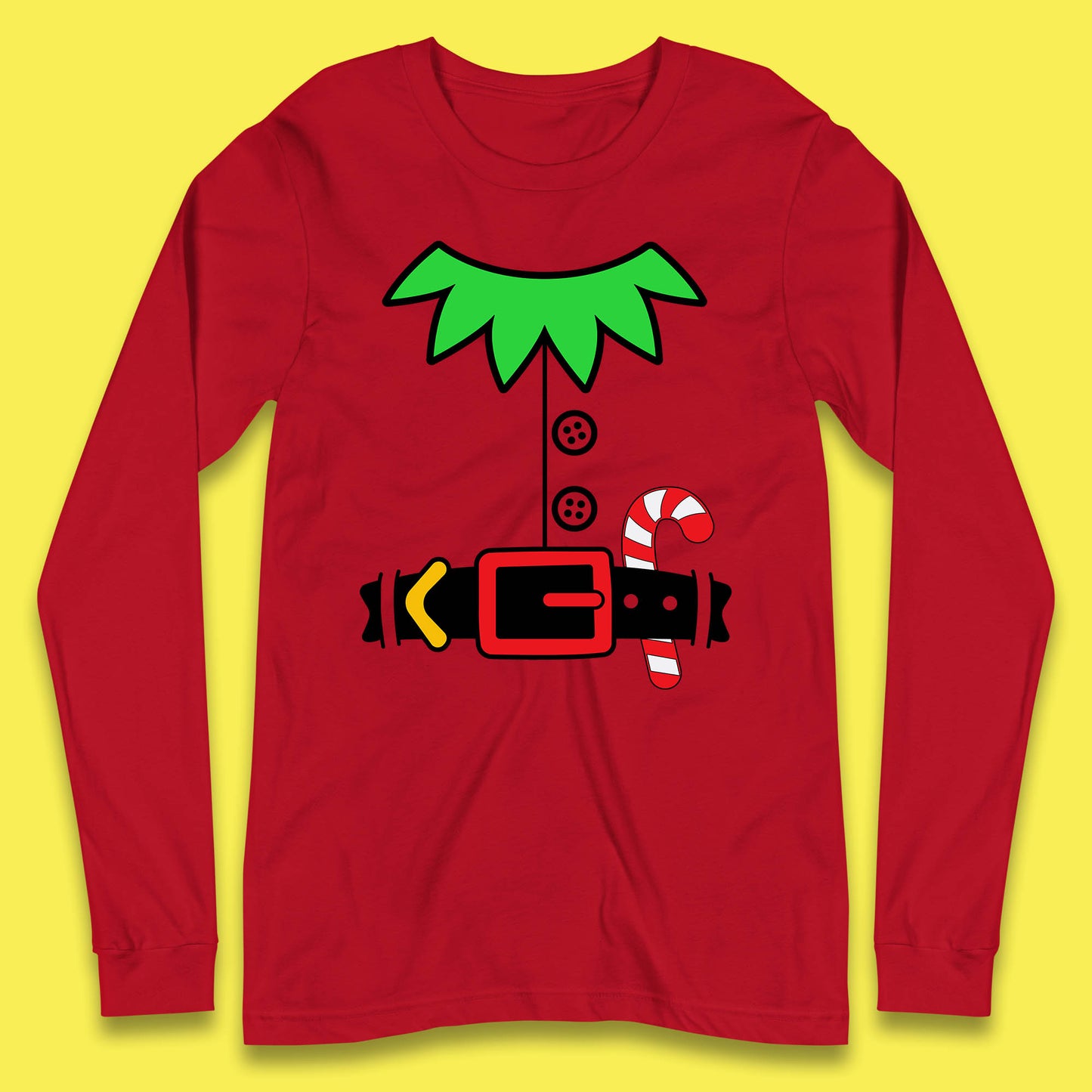 christmas elf costume long sleeve t shirt