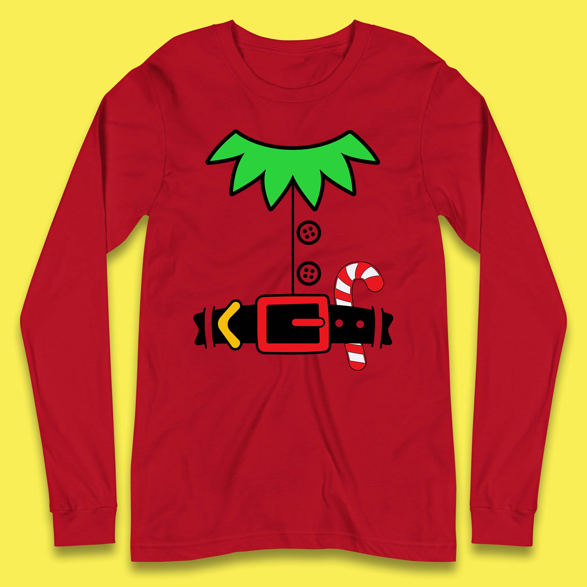 christmas elf costume long sleeve t shirt
