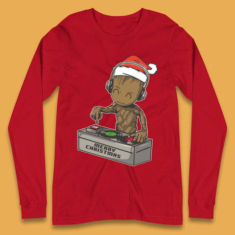 Baby Groot DJ Christmas Long Sleeve T-Shirt