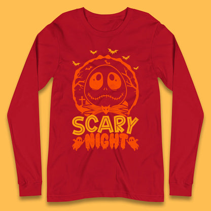 Halloween Scary Night Jack Skellington Long Sleeve T Shirt Nightmare Before Christmas Top