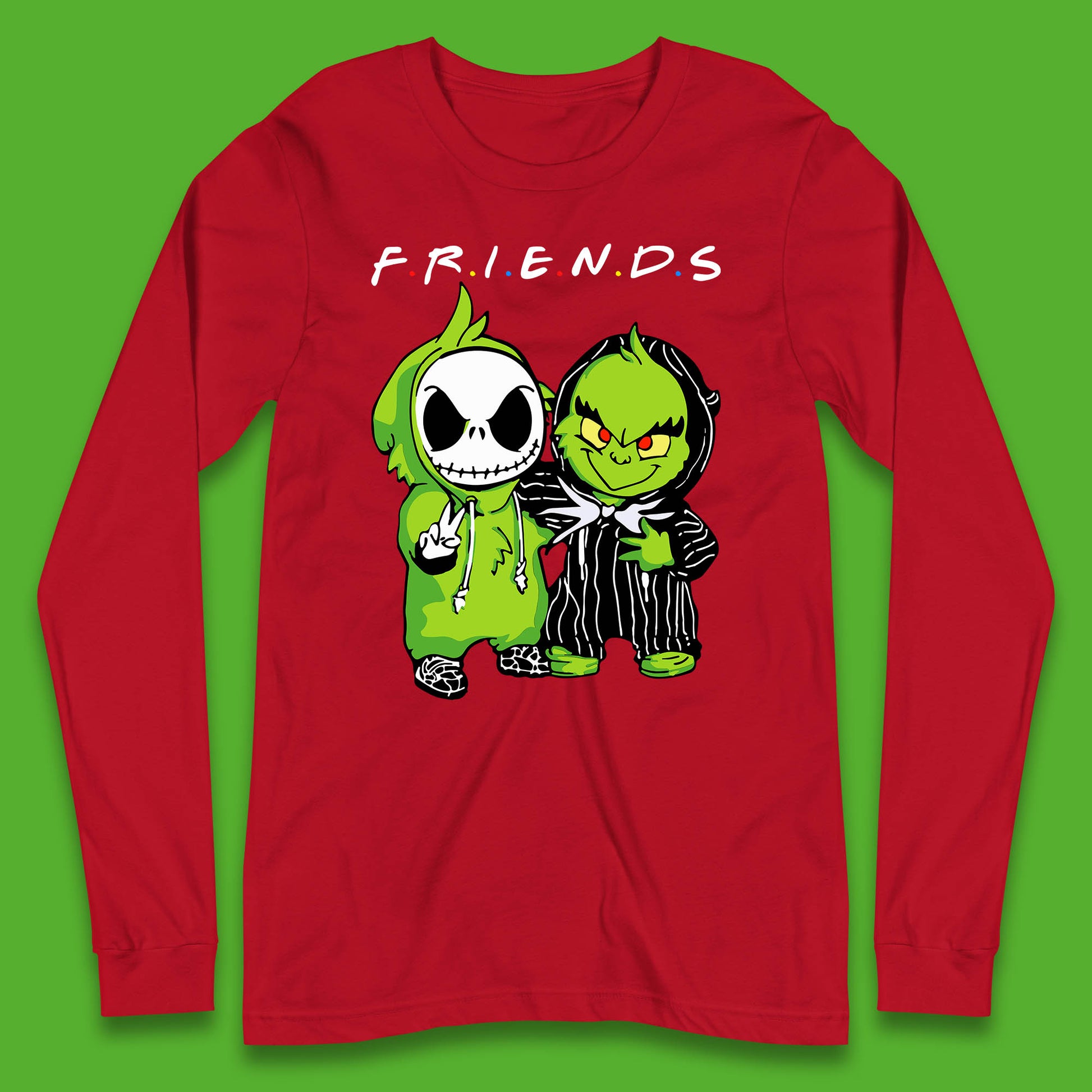 grinch and jack skellington long sleeve t shirt