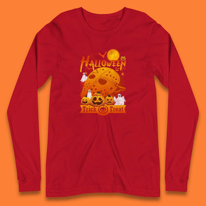 Happy Halloween Jason Voorhees Face Mask Halloween Friday The 13th Horror Movie Halloween Pumpkins Long Sleeve T Shirt