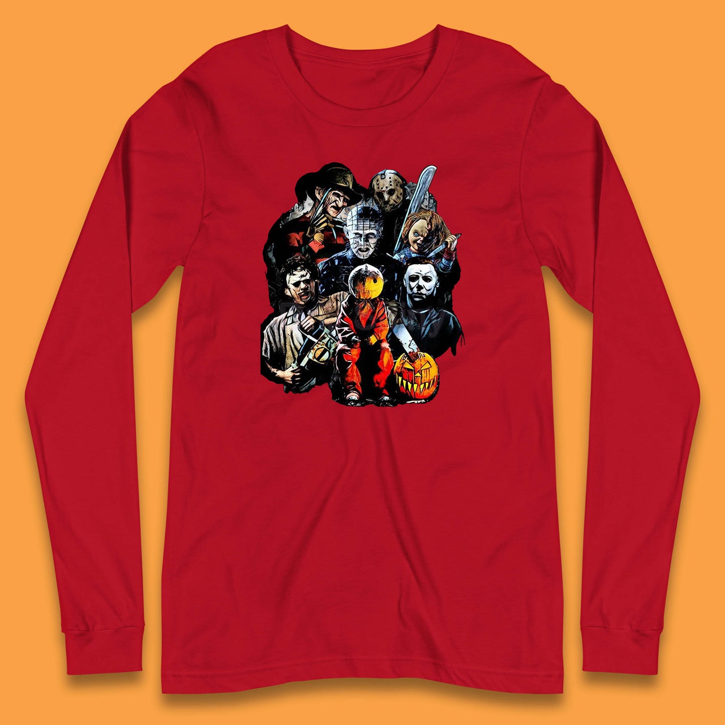 Halloween Horror Movie Characters Friends Halloween Villians Serial Killers Long Sleeve T Shirt