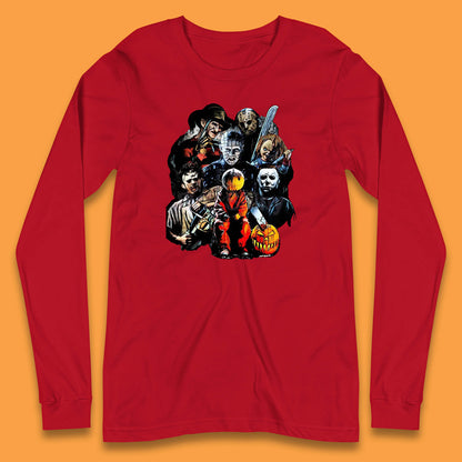 Halloween Horror Movie Characters Friends Halloween Villians Serial Killers Long Sleeve T Shirt