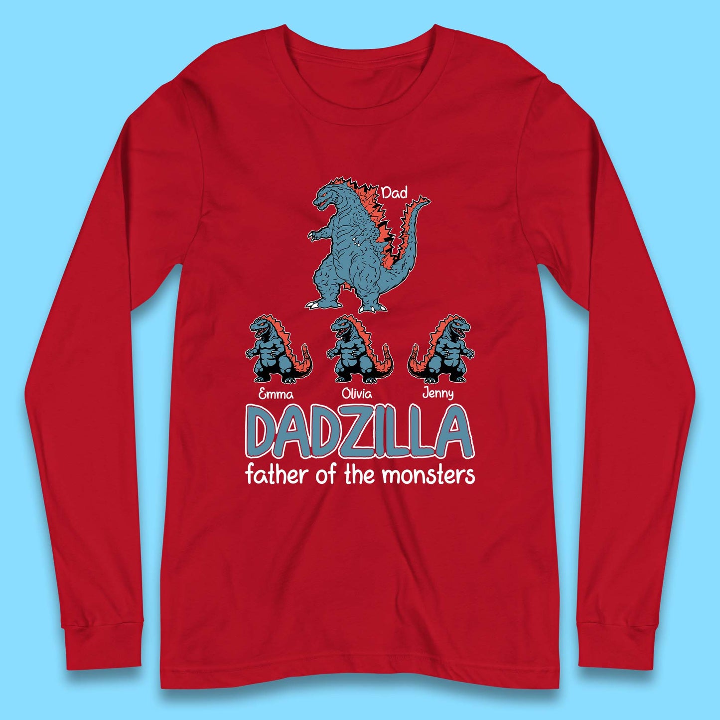Personalised Dadzilla Long Sleeve T-Shirt