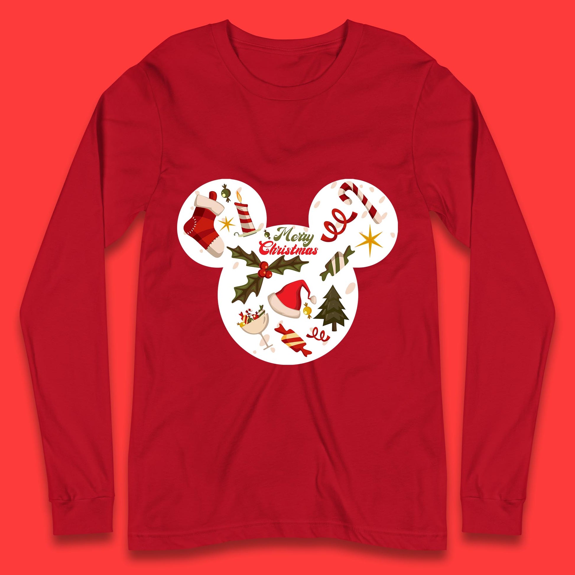 mickey mouse christmas long sleeve shirt