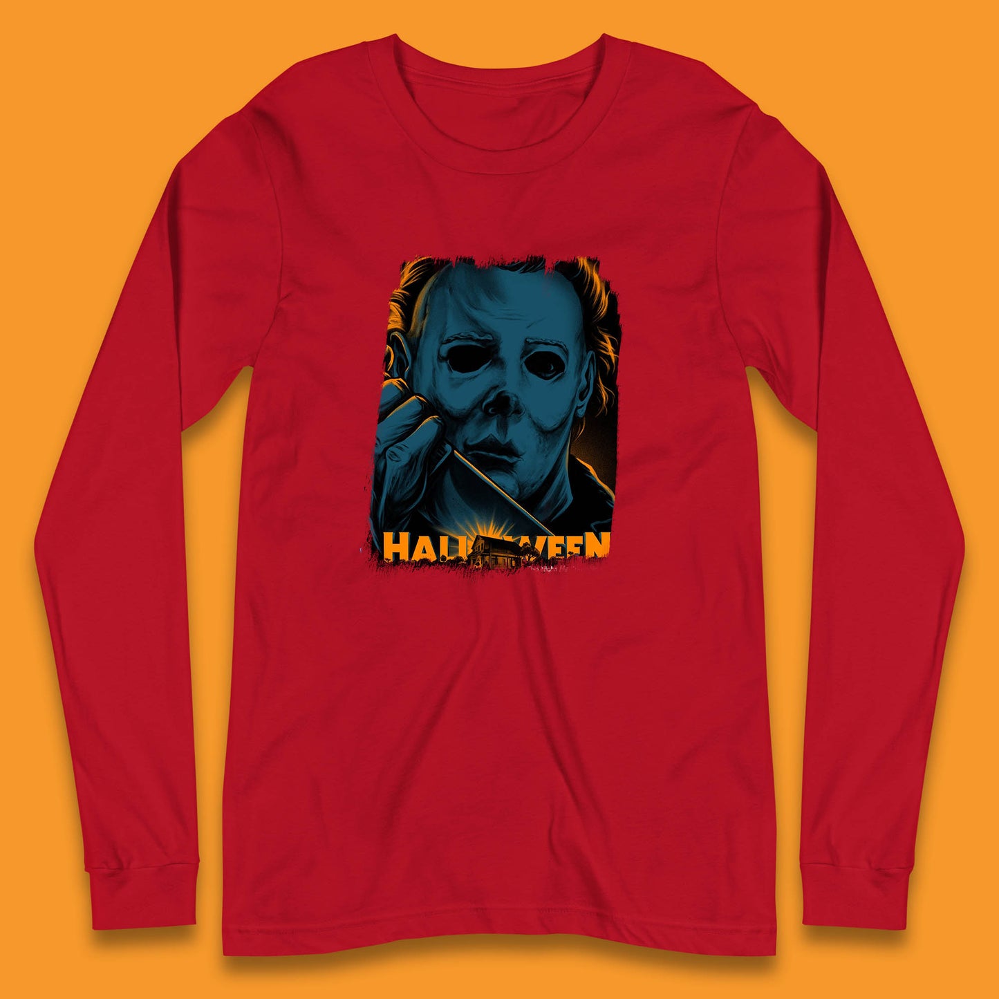 Halloween (1978) Poster Slasher Film Michael Myers Halloween Horror Thriller Movie Character Long Sleeve T Shirt