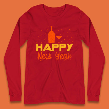 Happy New Year Wine Drinking Long Sleeve T-Shirt