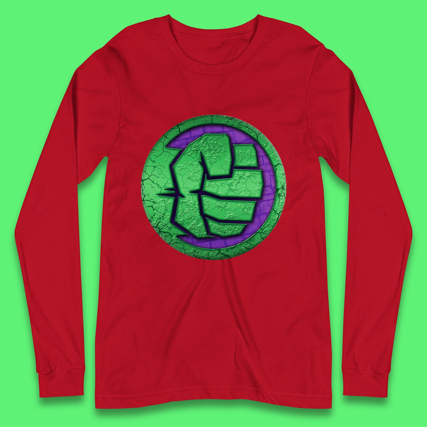 Marvels Avengers The Incredible Hulk Smash Fist Circle Logo Hulk Giant Man Hulk Superhero Movies Long Sleeve T Shirt