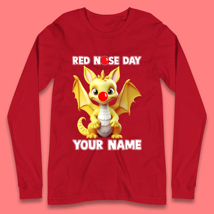 Personalised Dragon Red Nose Day Long Sleeve T-Shirt